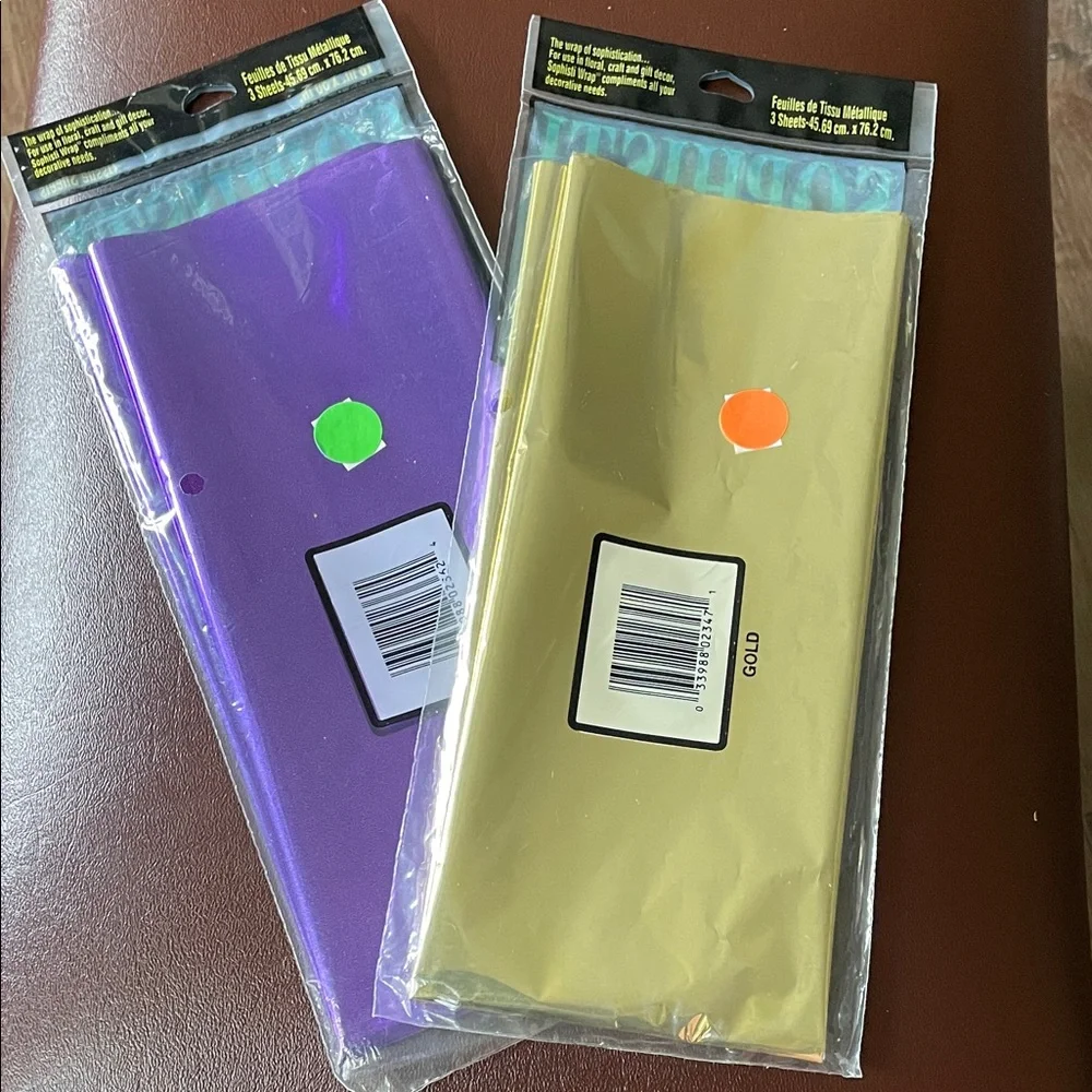 Sophisti Wrap Metallic Tissue Sheets - Gold and Purple